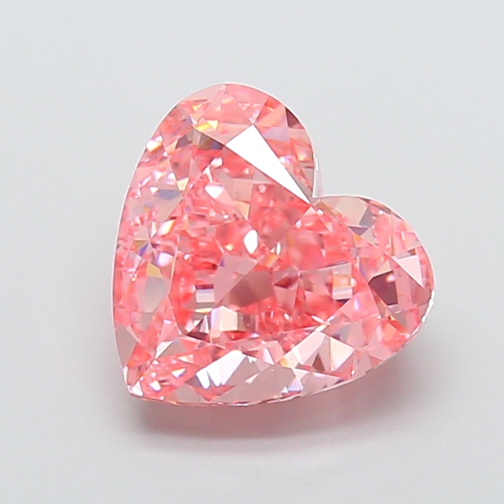 4.99 ct Heart lab grown diamond Pink VS1
