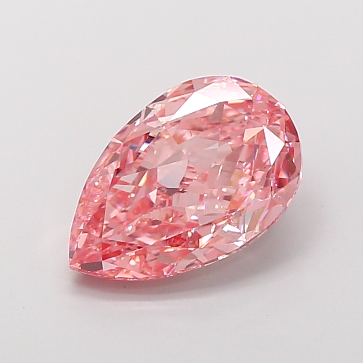 3.70 ct Pear lab grown diamond Pink VS1