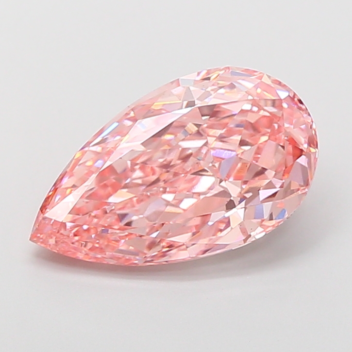 4.55 ct Pear lab grown diamond Pink VS2