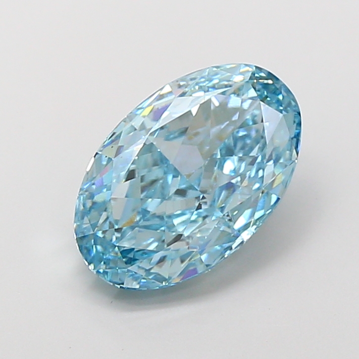 3.95 ct Oval lab grown diamond Blue VS1