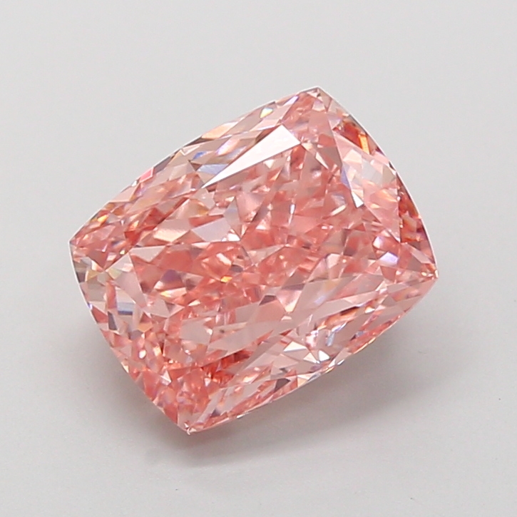 3.68 ct Cushion lab grown diamond Pink VVS2