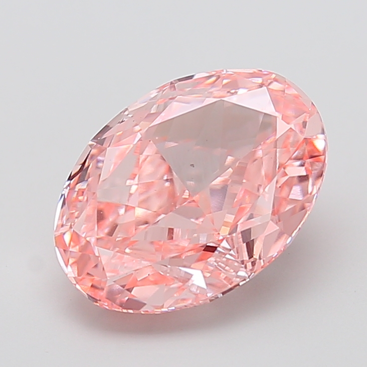 4.82 ct Oval lab grown diamond Pink VS1