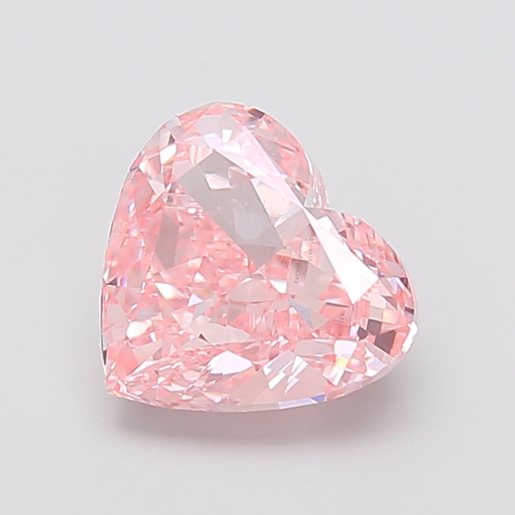 3.72 ct Heart lab grown diamond Pink VVS2