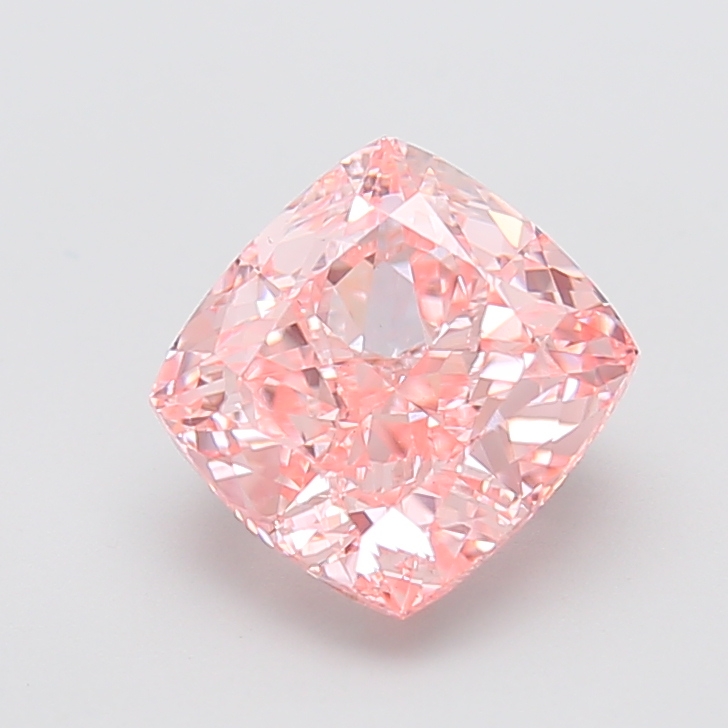 3.86 ct Cushion lab grown diamond Pink VVS2