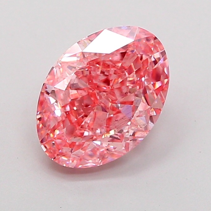 3.00 ct Oval Fancy Vivid Pink Lab-Grown Diamond