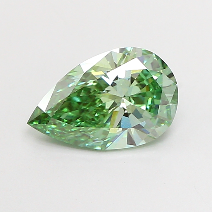 1.50 ct Pear Fancy Vivid Green Lab-Grown Diamond