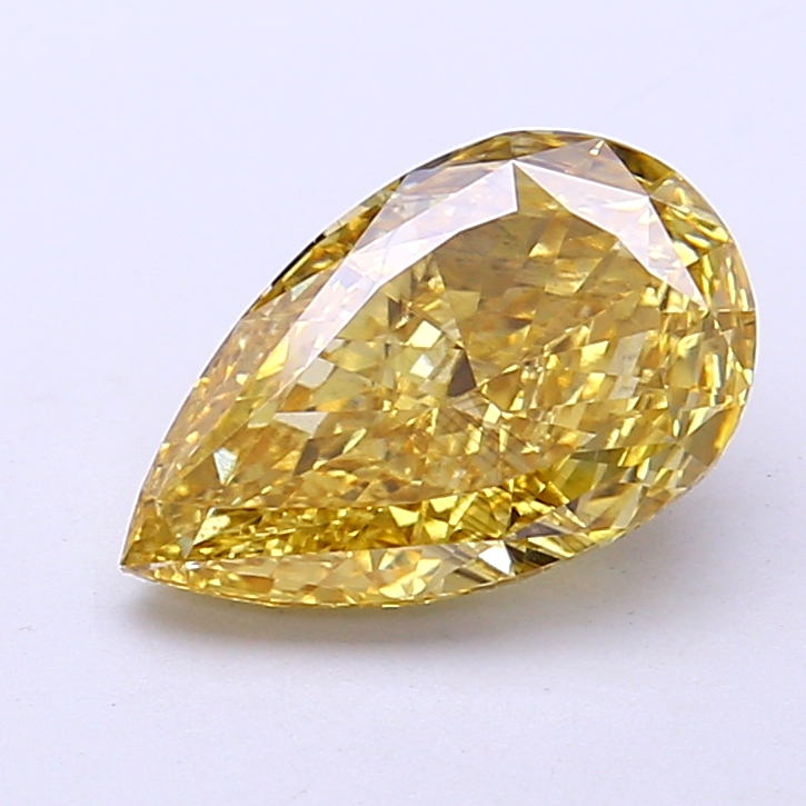2.00 ct Pear Fancy Vivid Yellow Lab-Grown Diamond
