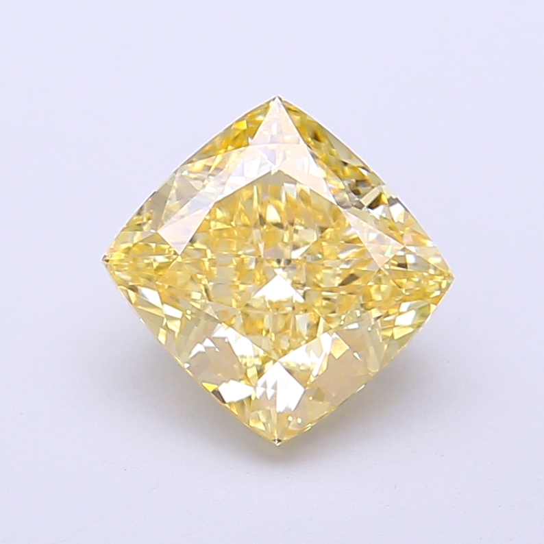 2.09 ct Cushion Fancy Light Yellow Lab-Grown Diamond