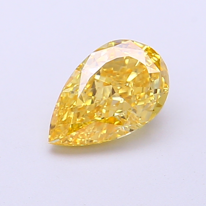 1.00 ct Pear Fancy Vivid Yellow Lab-Grown Diamond