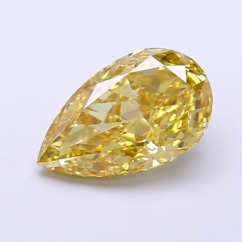 2.94 ct Pear Fancy Vivid Yellow Lab-Grown Diamond