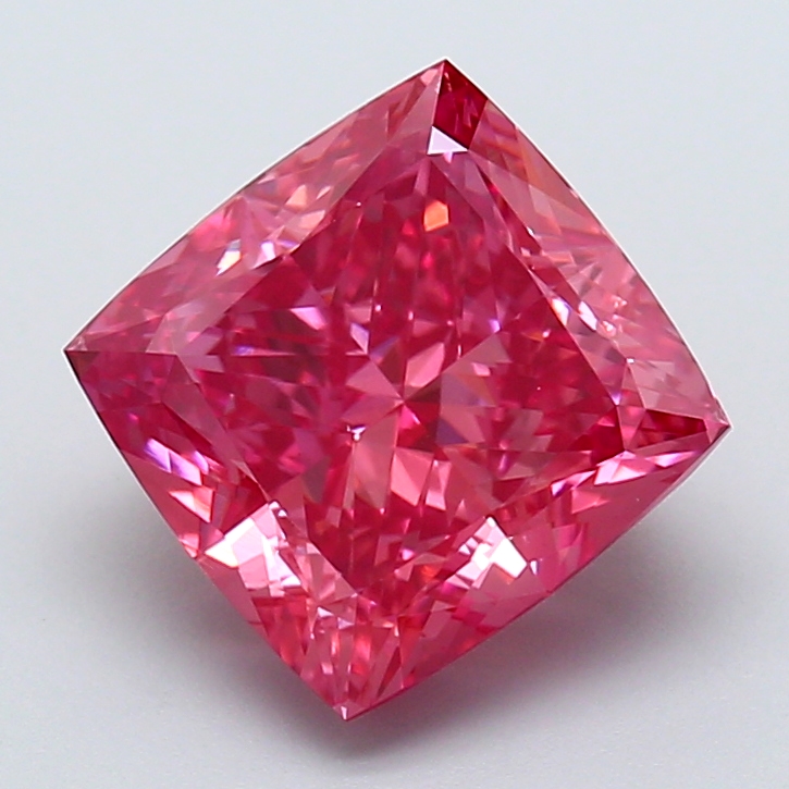 4.02 ct Cushion Fancy Vivid Pink Lab-Grown Diamond
