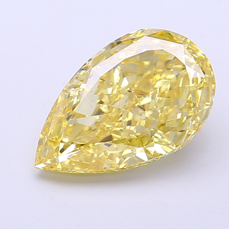 3.02 ct Pear Fancy Intense Yellow Lab-Grown Diamond