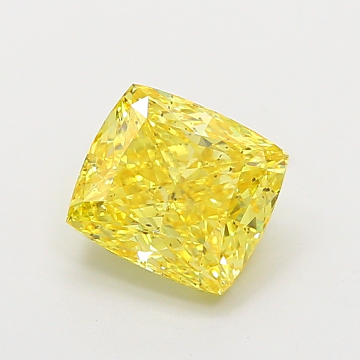 2.01 ct Cushion Fancy Vivid Yellow Lab-Grown Diamond