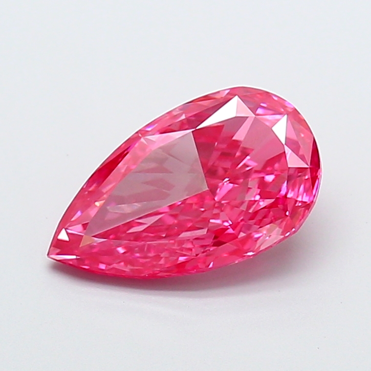 4.00 ct Pear Fancy Vivid Pink Lab-Grown Diamond