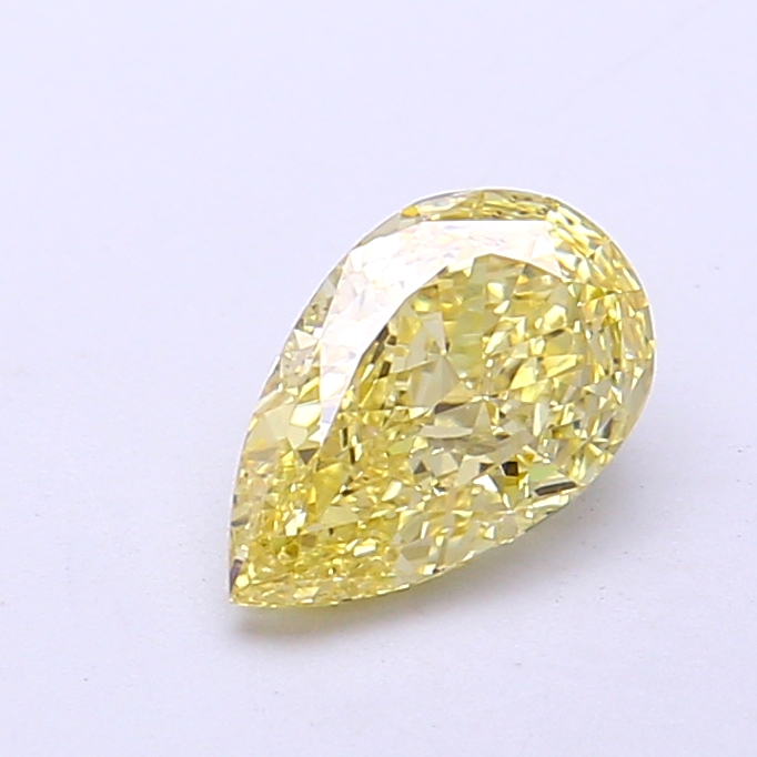 0.87 ct Pear Fancy Vivid Yellow Lab-Grown Diamond