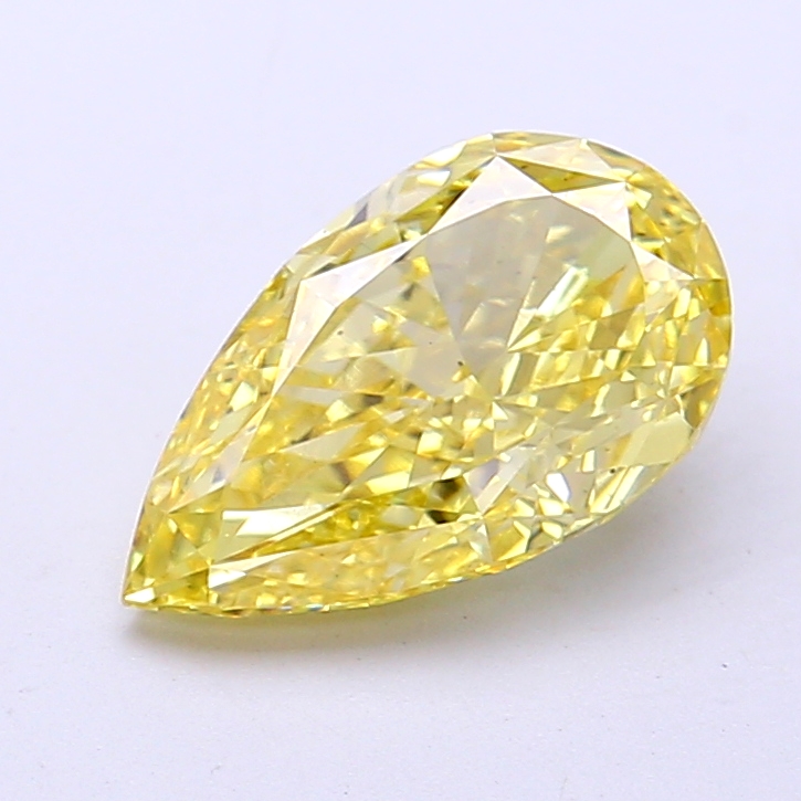 2.02 ct Pear Fancy Vivid Yellow Lab-Grown Diamond