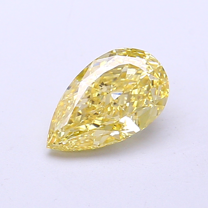 1.02 ct Pear Fancy Vivid Yellow Lab-Grown Diamond