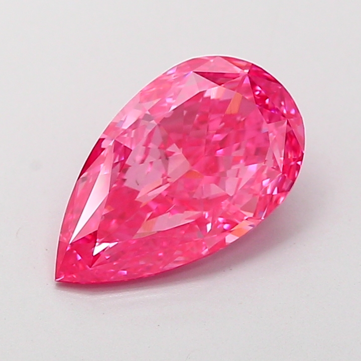 2.51 ct Pear Fancy Vivid Pink Lab-Grown Diamond