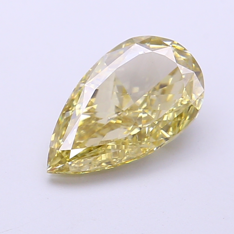 0.77 ct Pear Fancy Vivid Yellow Lab-Grown Diamond