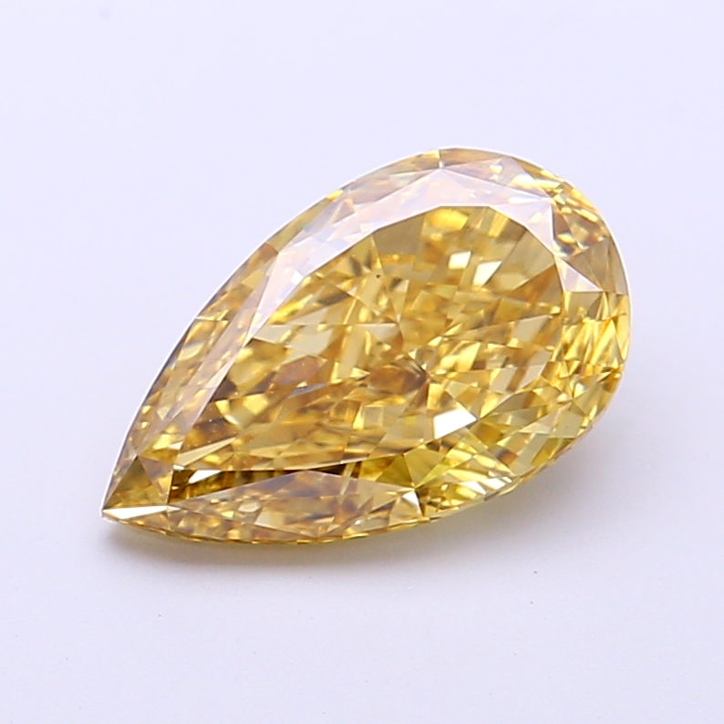 2.00 ct Pear Fancy Vivid Yellow Lab-Grown Diamond