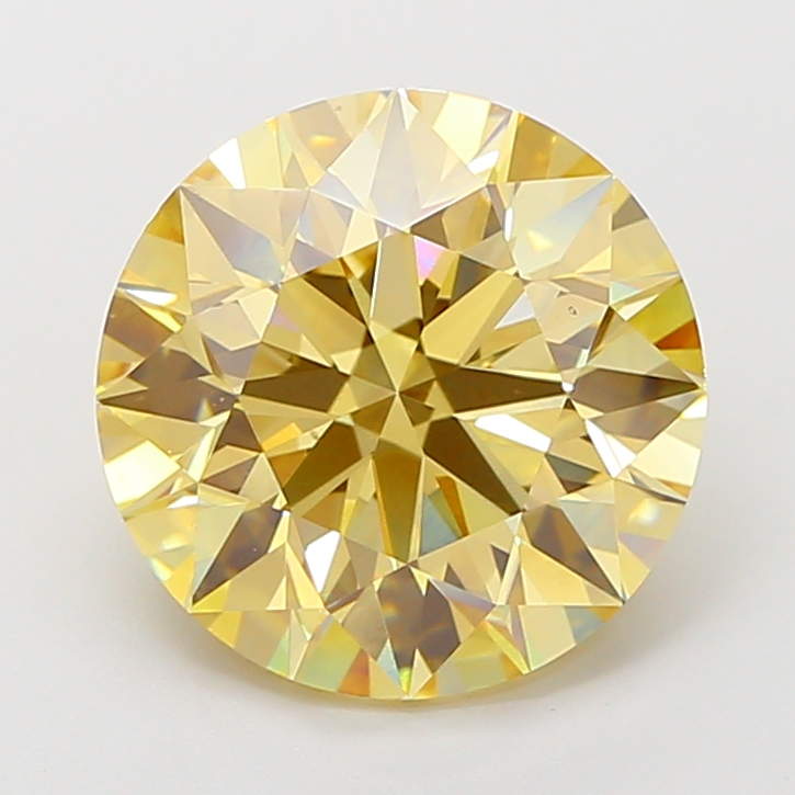 5.00 ct Round Fancy Intense Yellow Lab-Grown Diamond