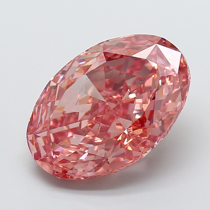 10.02 ct Oval Fancy Vivid Pink Lab-Grown Diamond