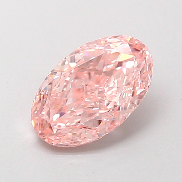 0.99 ct Oval lab grown diamond Fancy Intense Pink VVS2