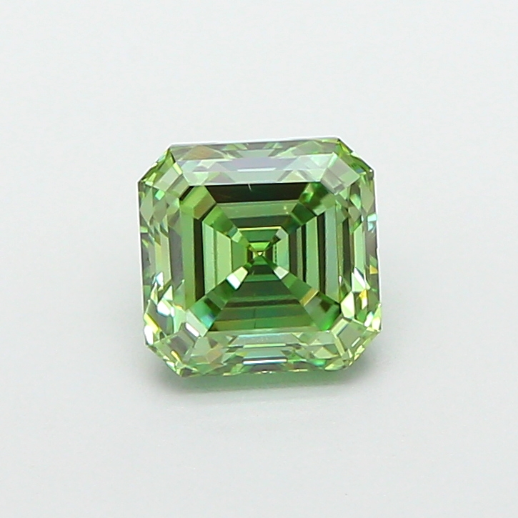 1.09 ct Asscher lab grown diamond Green VS2