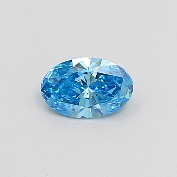 Actual 0.29 carat Vivid Blue Oval lab-grown diamond