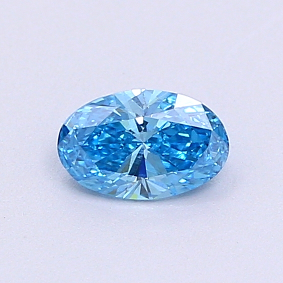 Actual 0.29 carat Vivid Blue Oval lab-grown diamond