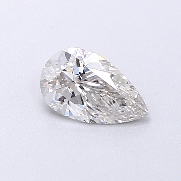 Actual 0.39 carat H Pear lab-grown diamond