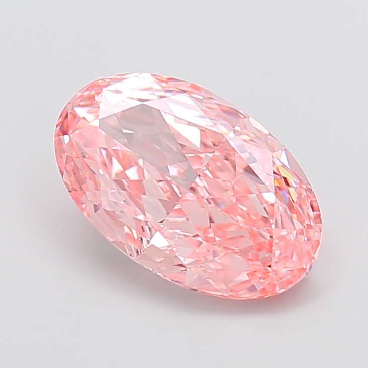 3.65 ct Oval lab grown diamond Pink VVS2